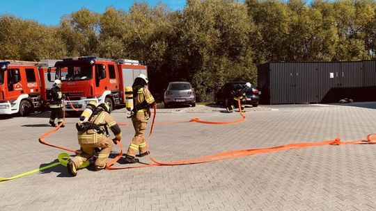  Ćwiczenia buskich strażaków na obiekcie Park handlowy „Promyk”