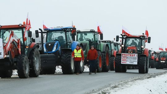 "Głód poczujesz - rolnika uszanujesz" - protest rolników w Pińczowie 