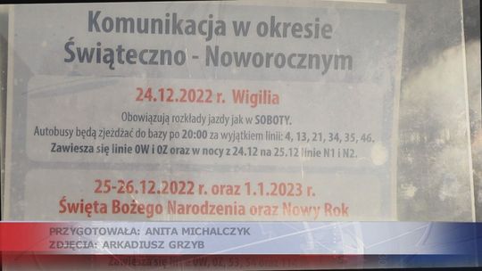 Jak pojadą autobusy w okresie Świąt Bożego Narodzenia?