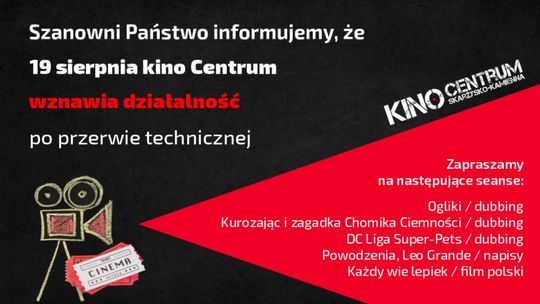 Kino Centrum wraca po przerwie technicznej