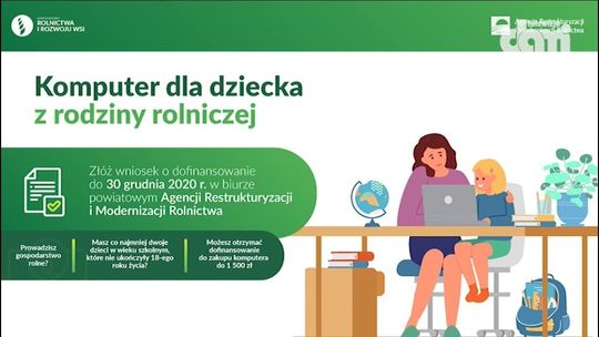 Komputer dla dziecka z rodziny rolniczej
