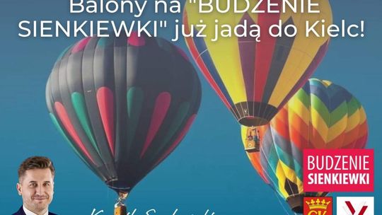 Lot balonów nad kieleckim Rynkiem