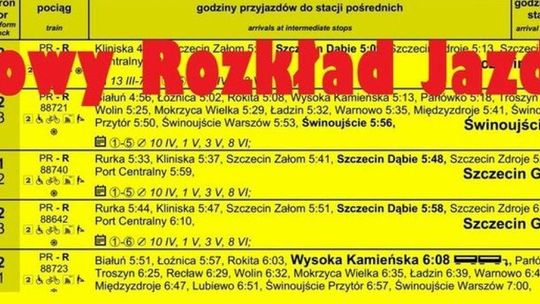 Od 10 grudnia nowy rozkład jazdy na kolei