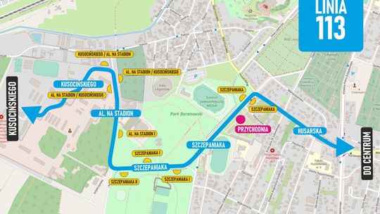 Od soboty zmiana trasy linii 113 