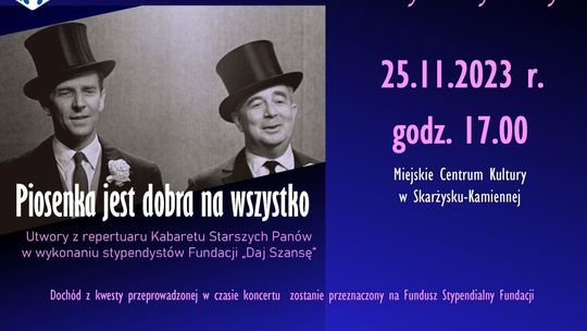 „Piosenka jest dobra na wszystko” - 52. koncert fundacji Daj Szansę już w sobotę