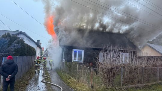 Pożar budynku mieszkalnego przy ul. 1 Maja