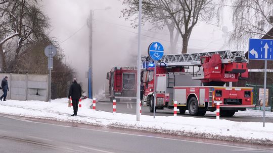 Pożar domu przy ulicy Dymińskiej w Kielcach