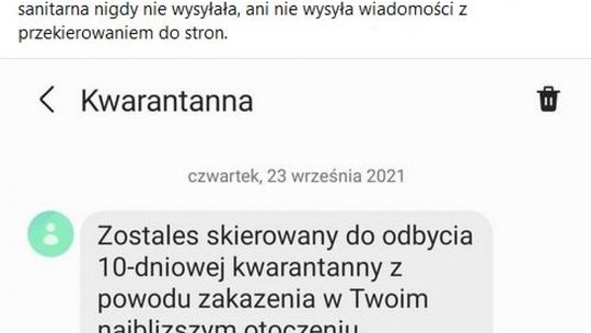 SMS kwarantanna - Uwaga to oszustwo!