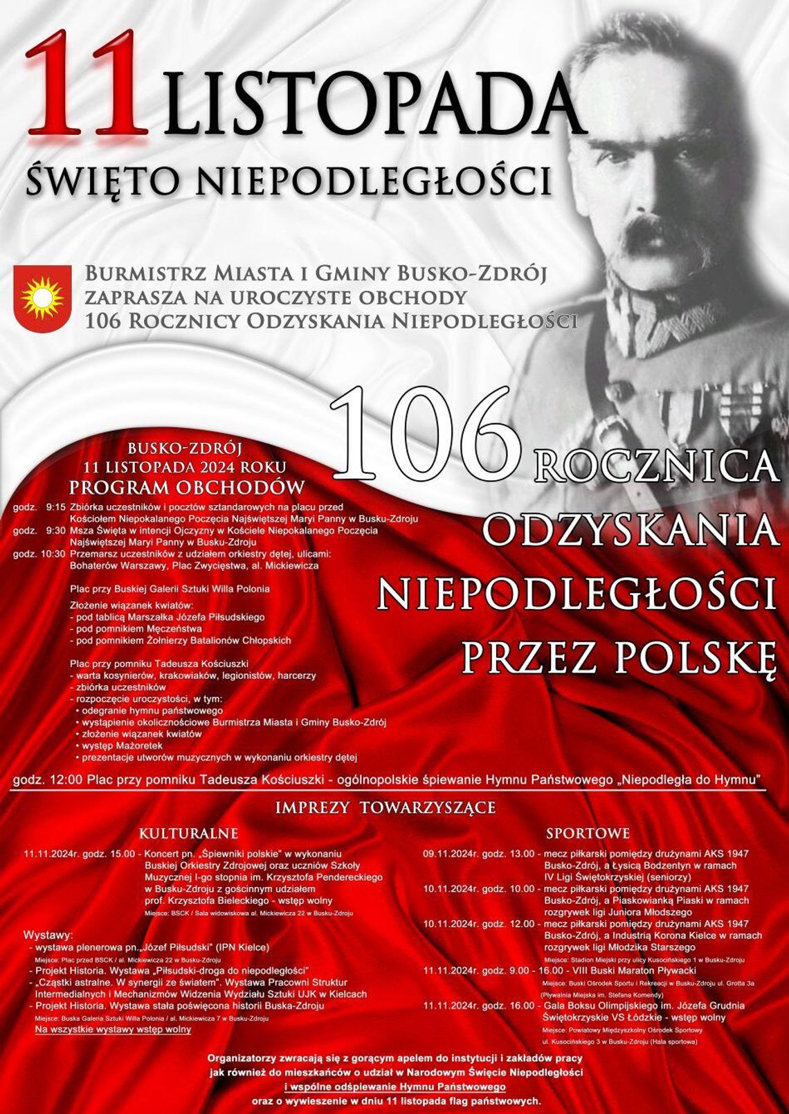 106. Rocznica Odzyskania Niepodległości w Busku. Szczegółowy program