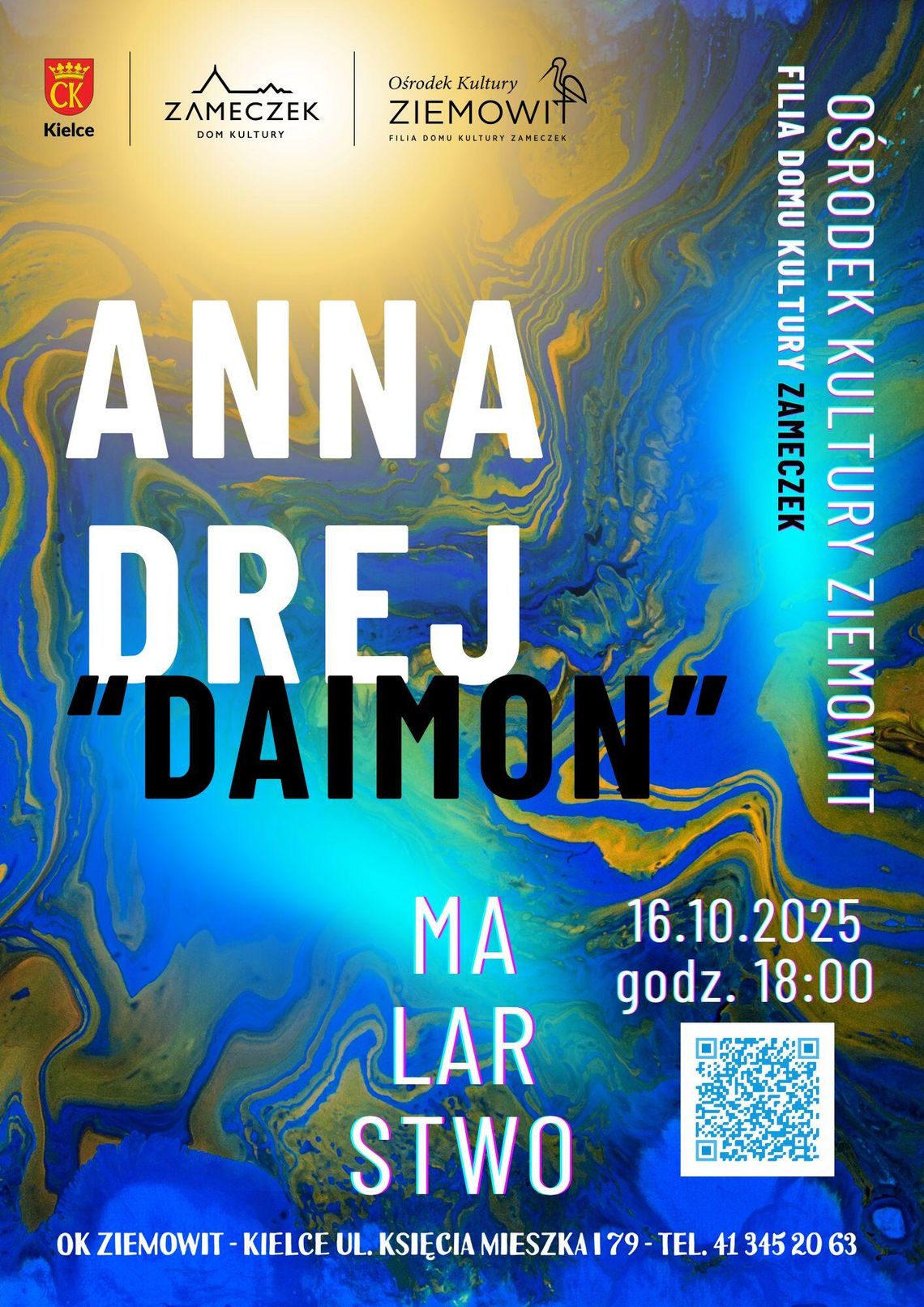 16 października Wernisaż Malarstwa Anny Drej "DAIMON" w Ziemowicie