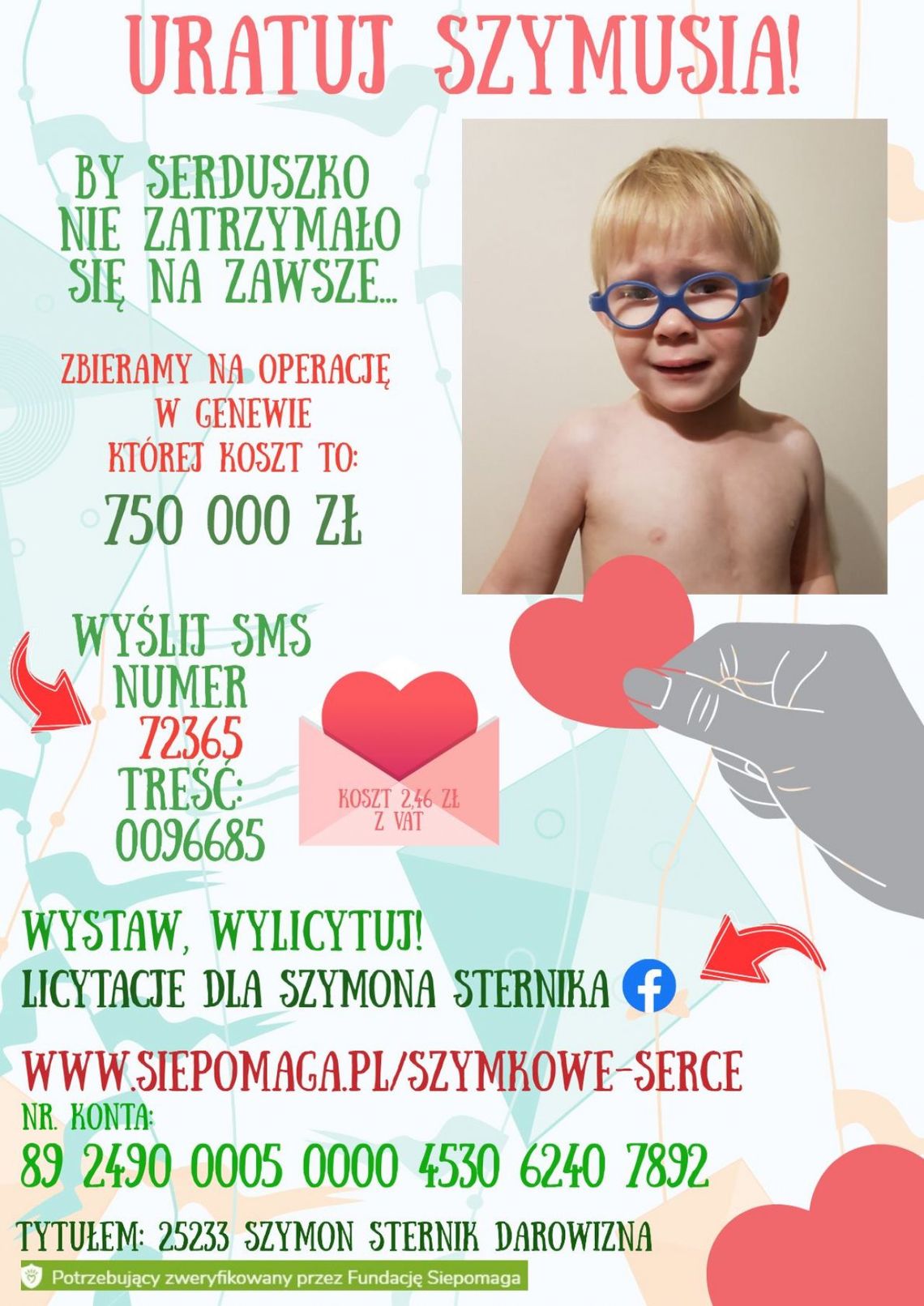 2 letni Szymon potrzebuje operacji - koszty są ogromne