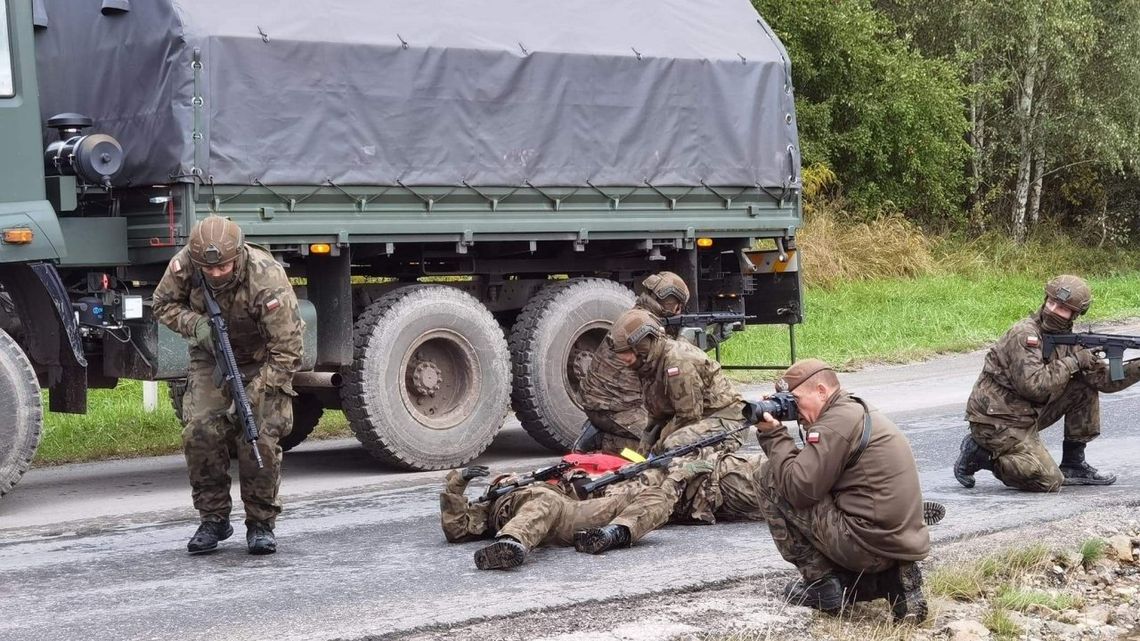 Atak na kolumnę pojazdów wojskowych. Wojewódzkie Ćwiczenia Obronne