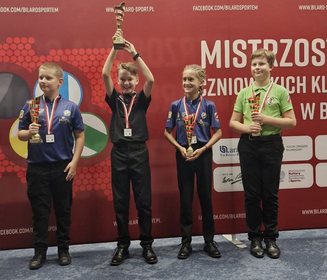 Aż 6 medali najmłodszych bilardzistek i bilardzistów z Kielc
