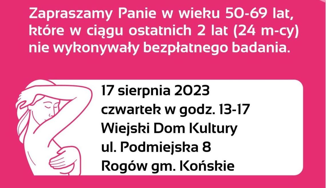 Bezpłatne badania mammograficzne w Rogowie i Dziebałtowie