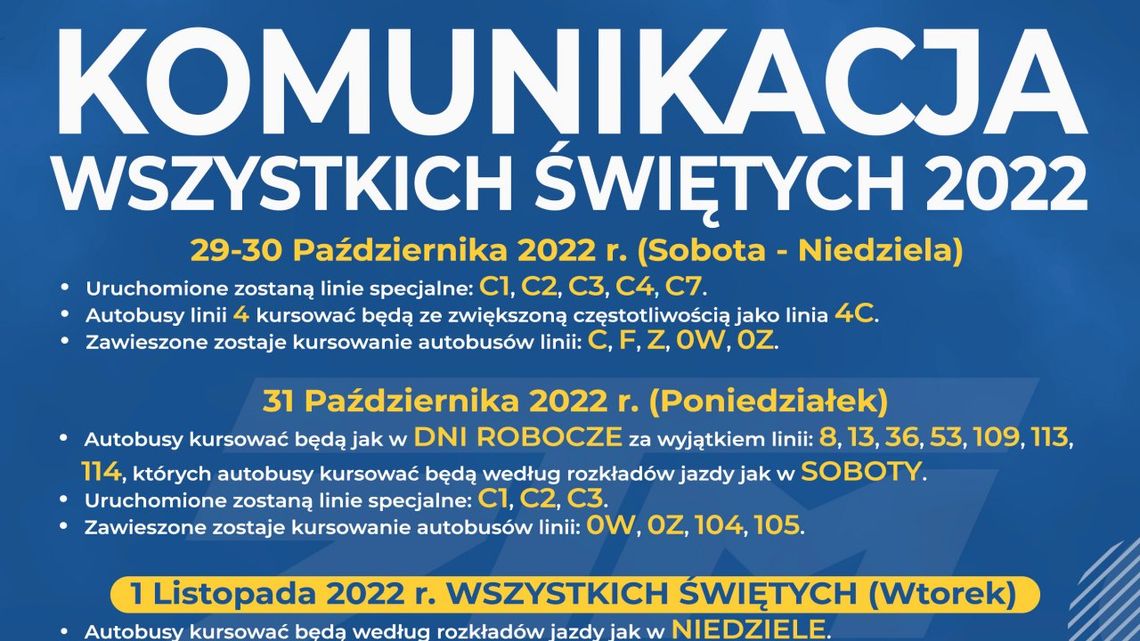 Dodatkowe linie autobusowe w okresie Wszystkich Świętych