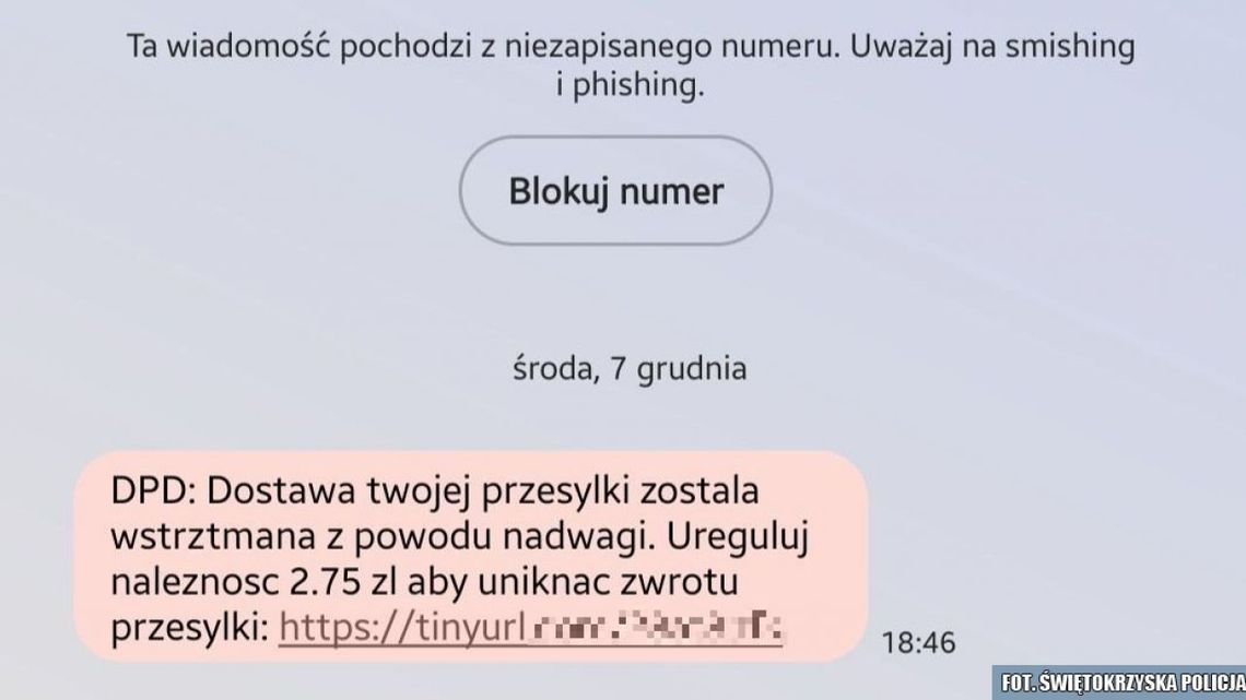 "Dostawa twojej przesyłki została wstrzymana..." Pamiętajmy, aby zakupy w sieci robić rozsądnie