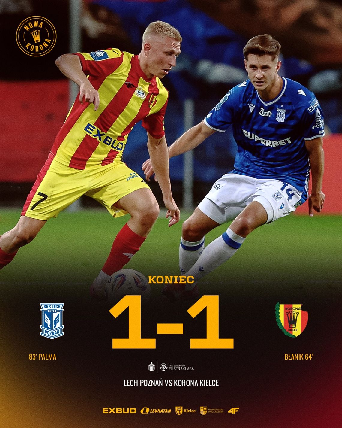 Ekstraklasa piłkarska - Lech - Korona 1:1