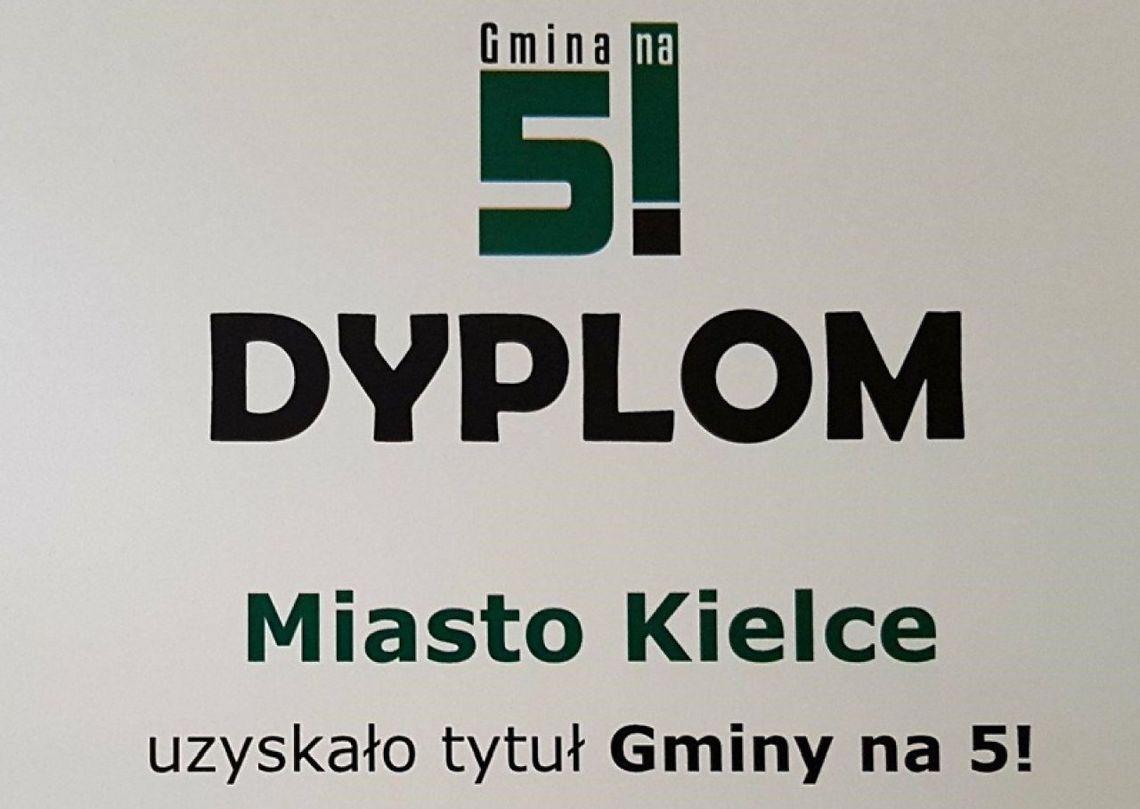 Kielce wyróżnione w konkursie Gmina na 5.