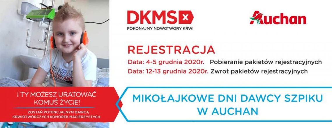 Mikołajkowy Dzień Dawcy Szpiku w Auchan 5 grudnia