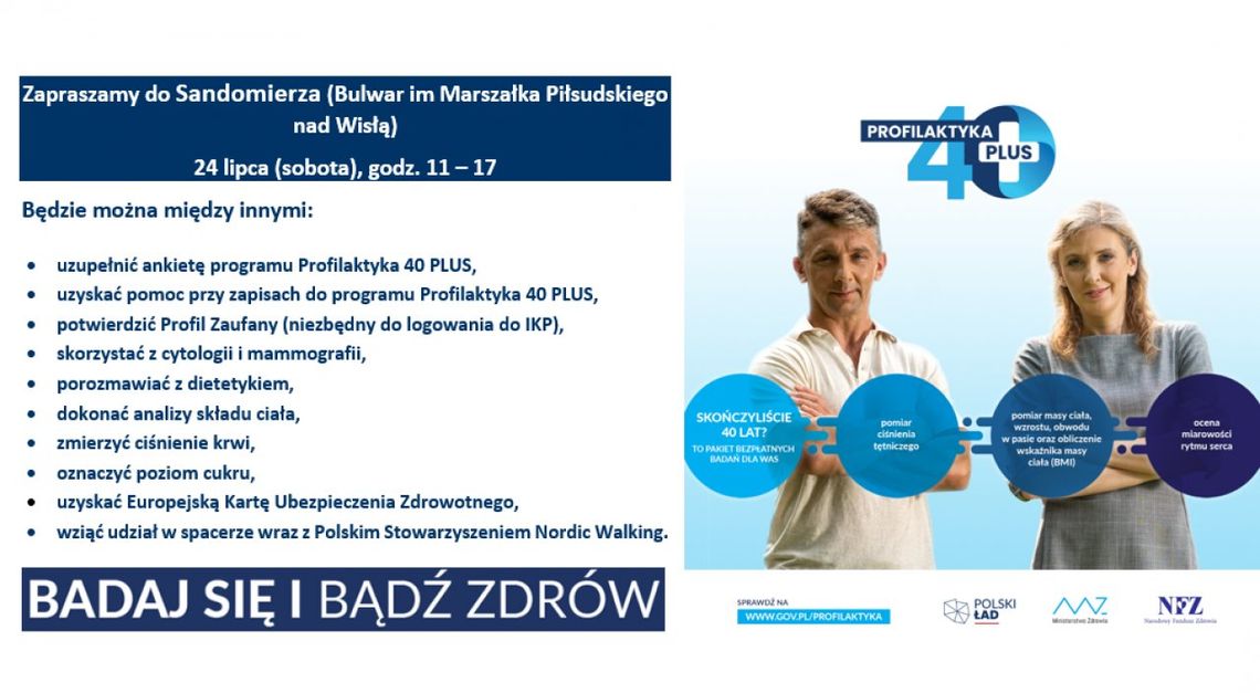 NFZ - Badamy się i bawimy: profilaktyczno-zdrowotny piknik w Sandomierzu