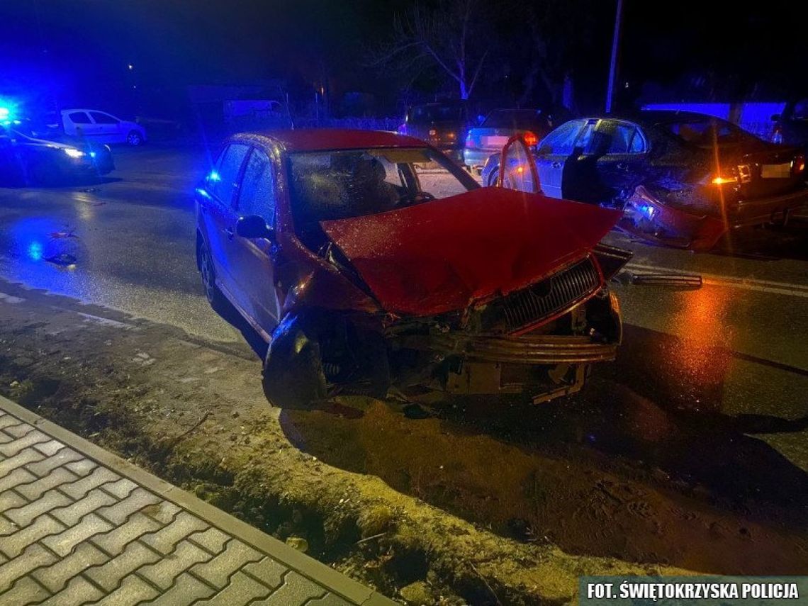 Nietrzeźwy, wypadek, rozbite samochody i szpital 