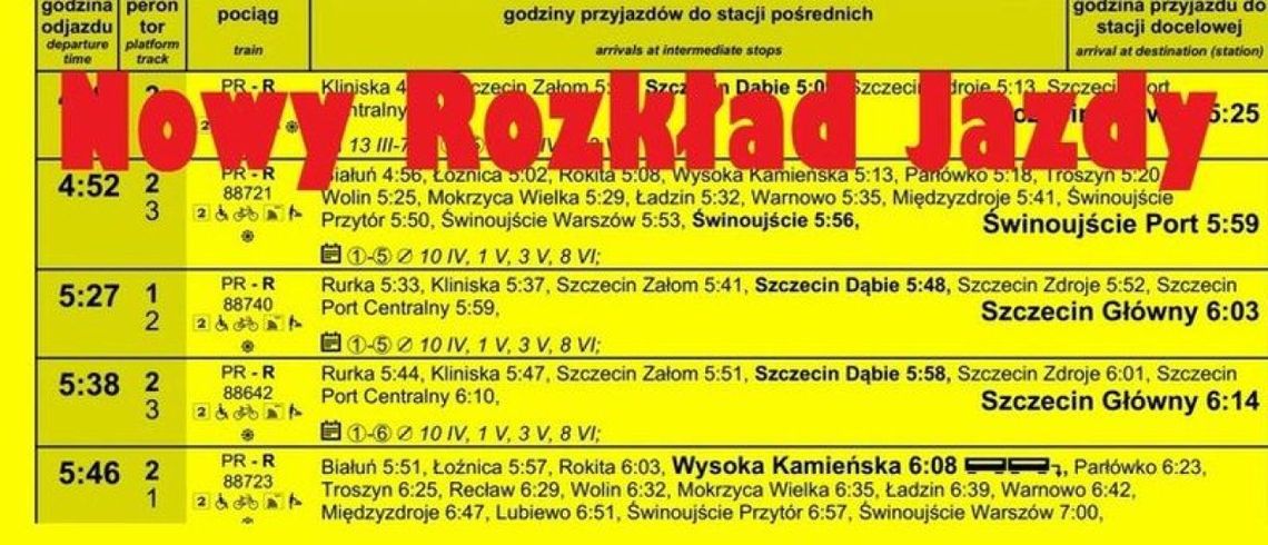 Od 10 grudnia nowy rozkład jazdy na kolei