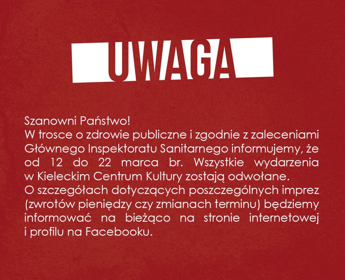 Odwołane wydarzenia w KCK