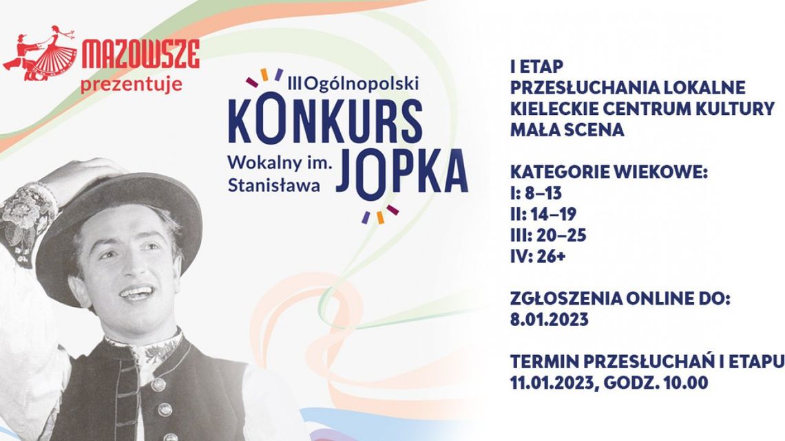 Ogólnopolski Konkurs Wokalny im. Stanisława Jopka. „Mazowsze” czeka na zgłoszenia