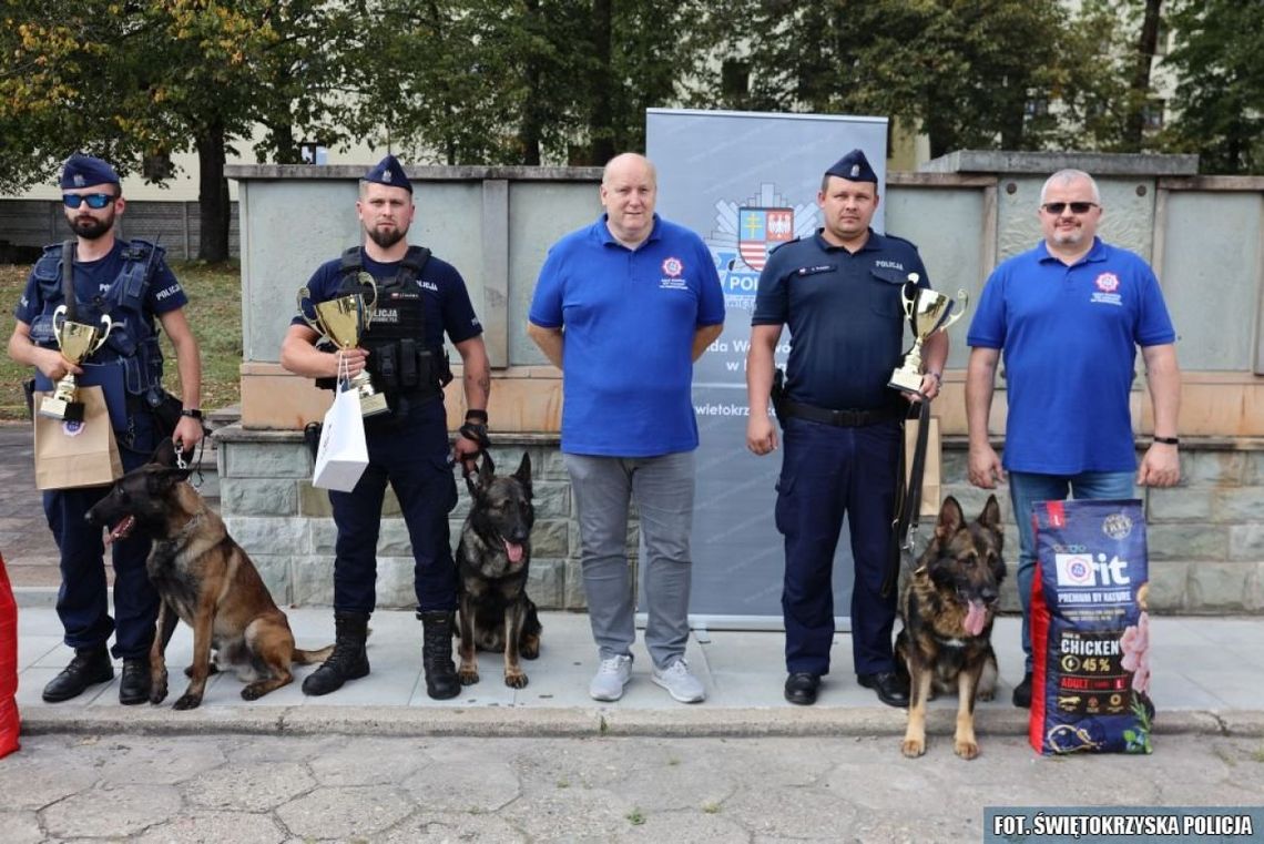 Pies „Puler” i jego opiekun z Komendy Powiatowej Policji w Pińczowie najlepsi 