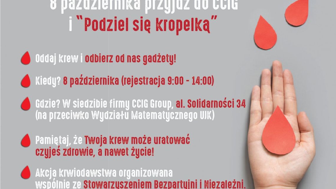 "Podziel się Kropelką” i uratuj życie drugiemu człowiekowi