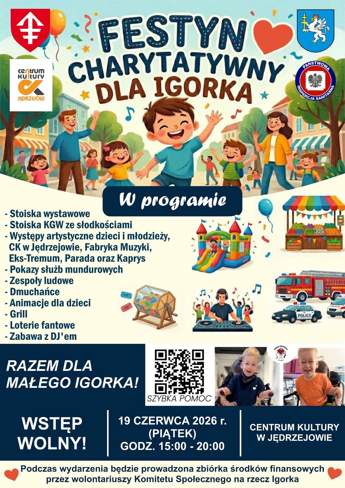 Pomoc dla Igorka. W piątek charytatywny festyn w Jędrzejowie Pomoc dla Igorka. W piątek charytatywny festyn w Jędrzejowie