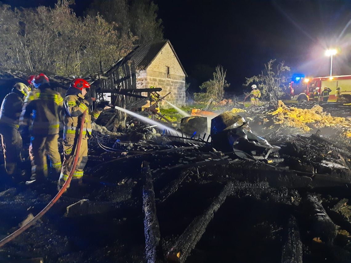 Pożar budynku gospodarczego w Węgrzynie