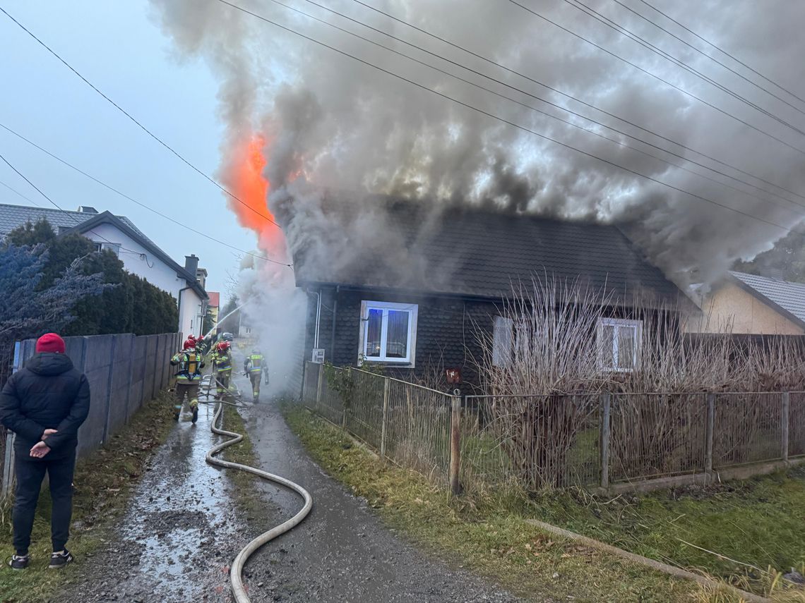 Pożar budynku mieszkalnego przy ul. 1 Maja Pożar budynku mieszkalnego przy ul. 1 Maja