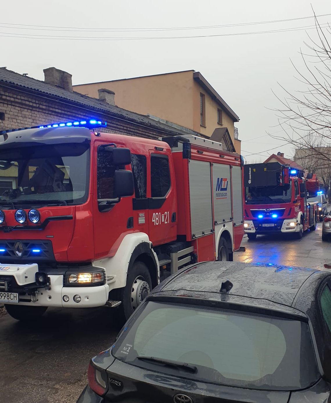 Pożar piwnicy w bloku