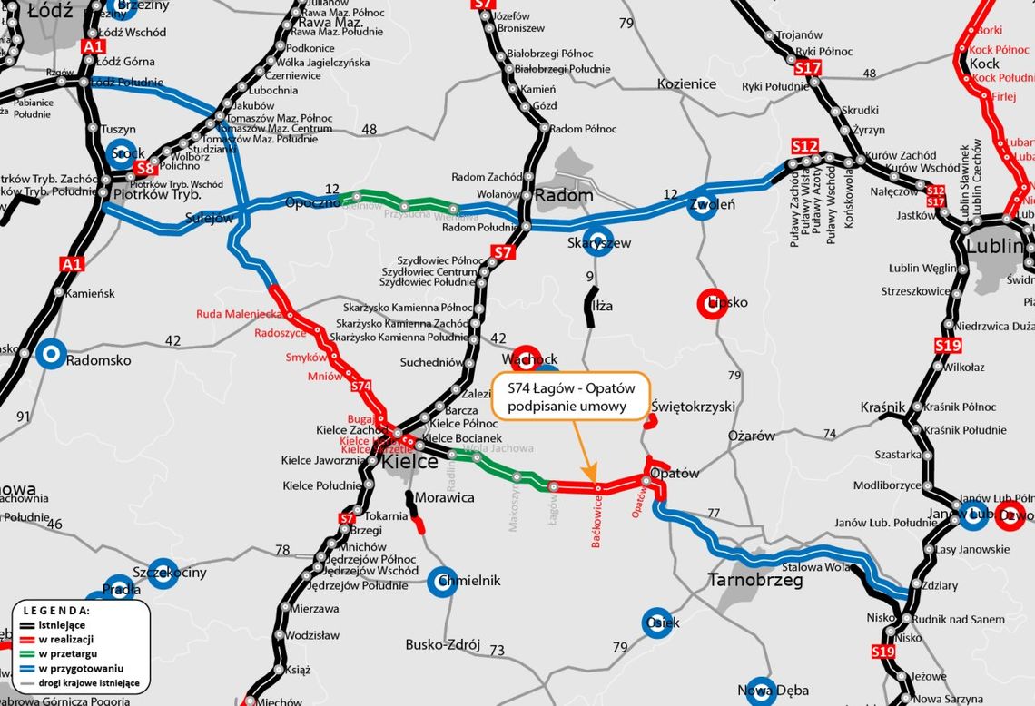 Realizacja S74 od Łagowa do Opatowa stała się faktem