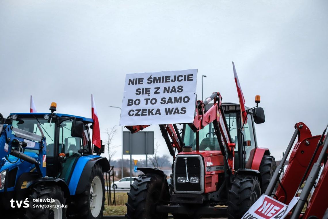 Rolnicy zablokowali drogi dojazdowe do Kielc