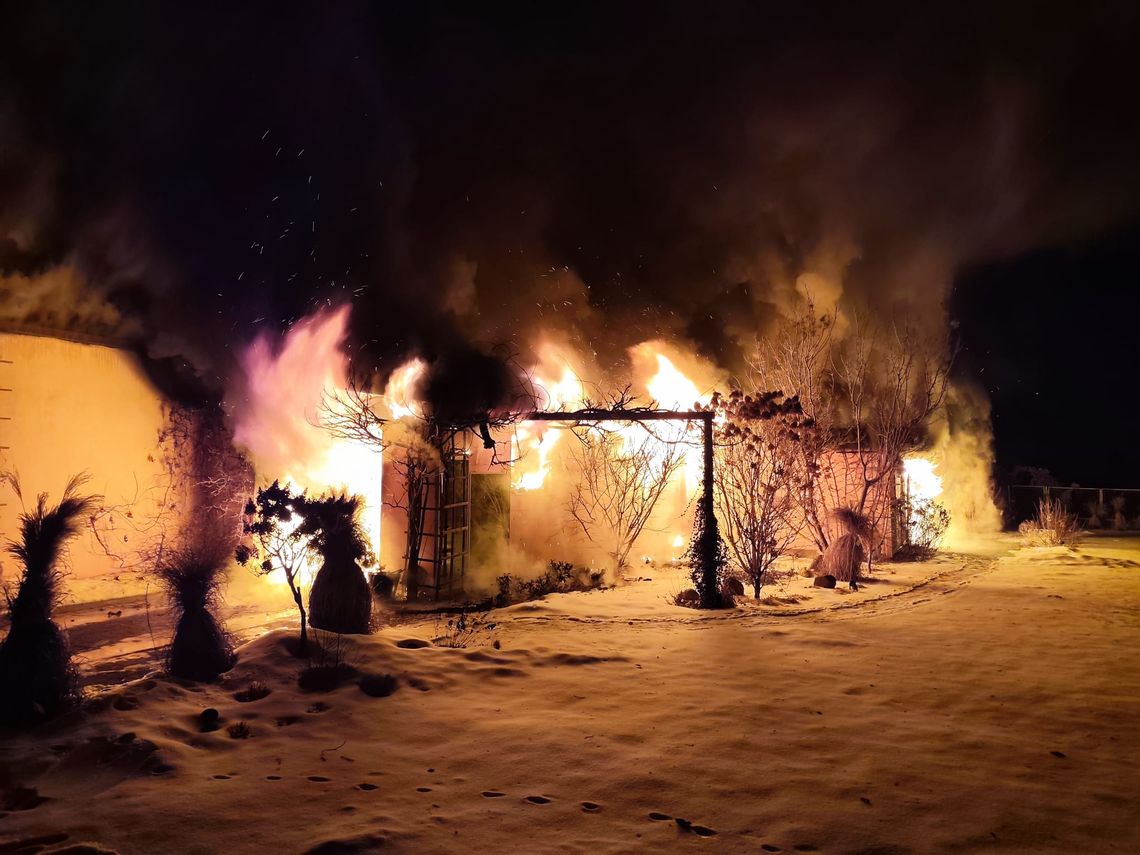 Strażacy opanowali ogień w garażu i budynku gospodarczym