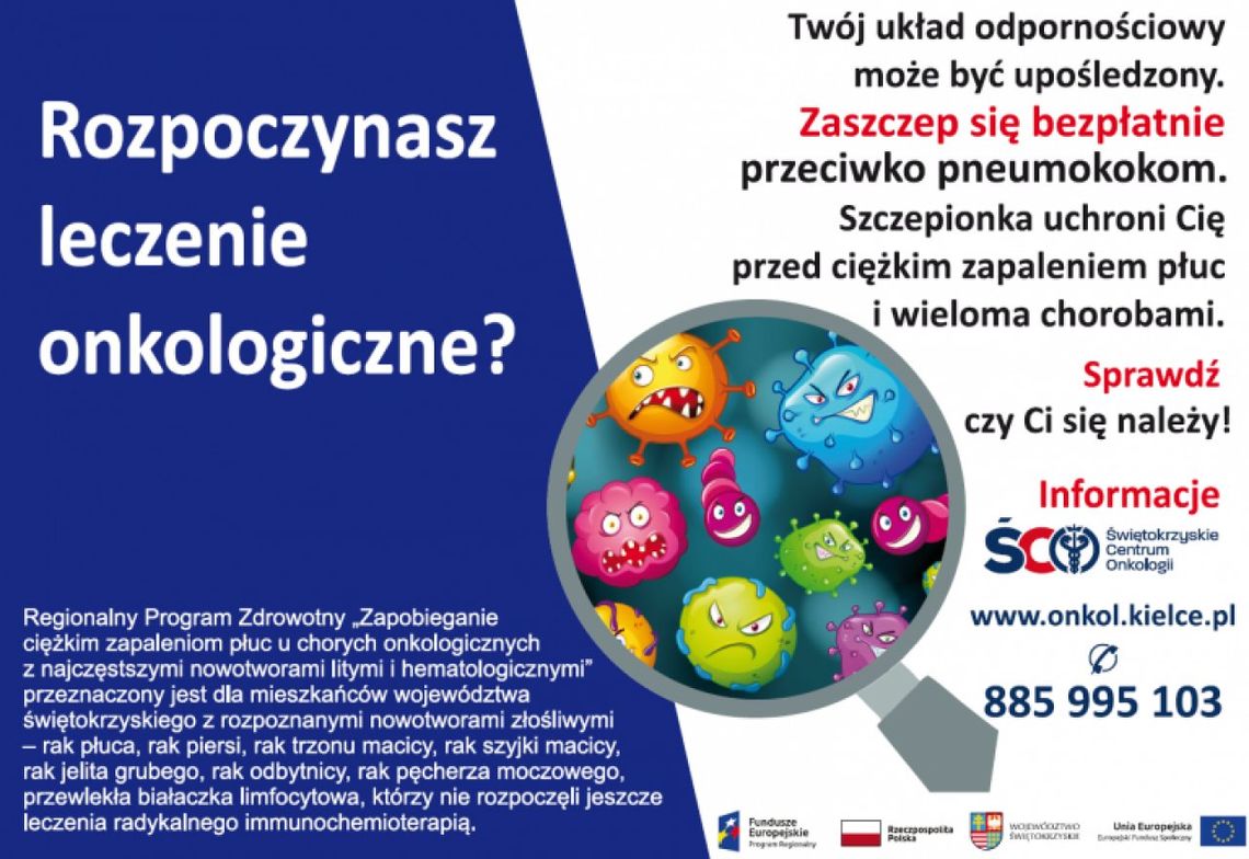 Szczepienie przeciwko pneumokokom, dla pacjentów onkologicznych