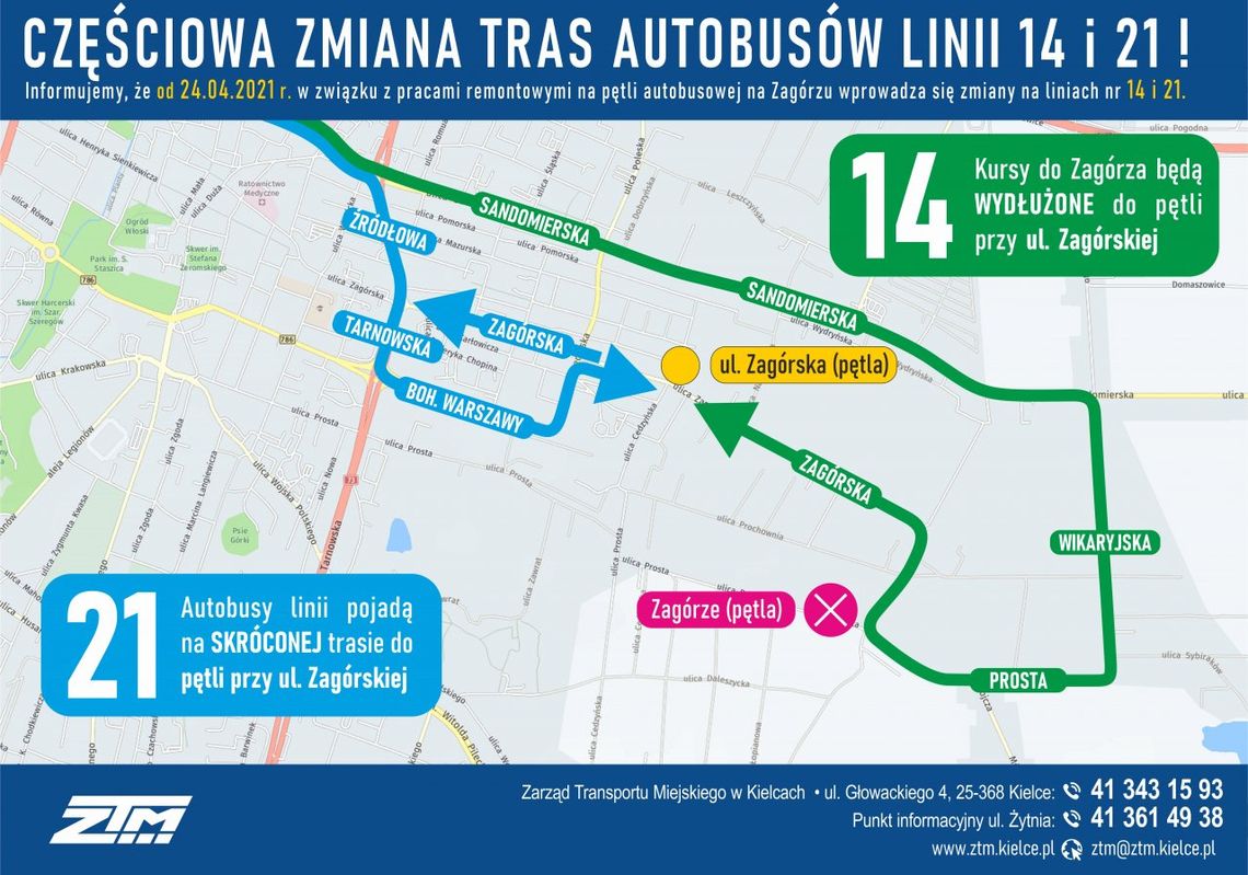 Trasa dwóch linii autobusowych ulegnie zmianie Trasa dwóch linii autobusowych ulegnie zmianie