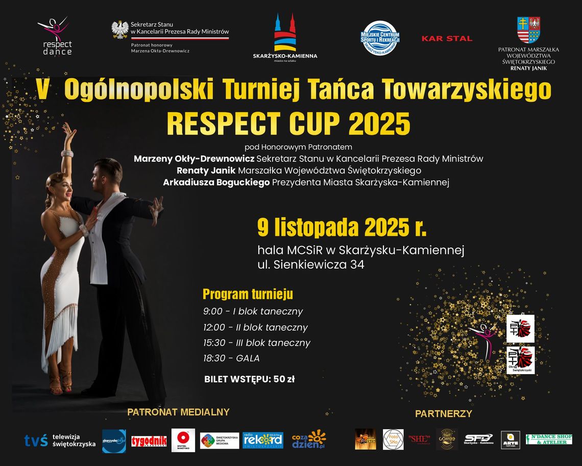 V Ogólnopolski Turniej Tańca Towarzyskiego RESPECT CUP 2025 już 9 listopada