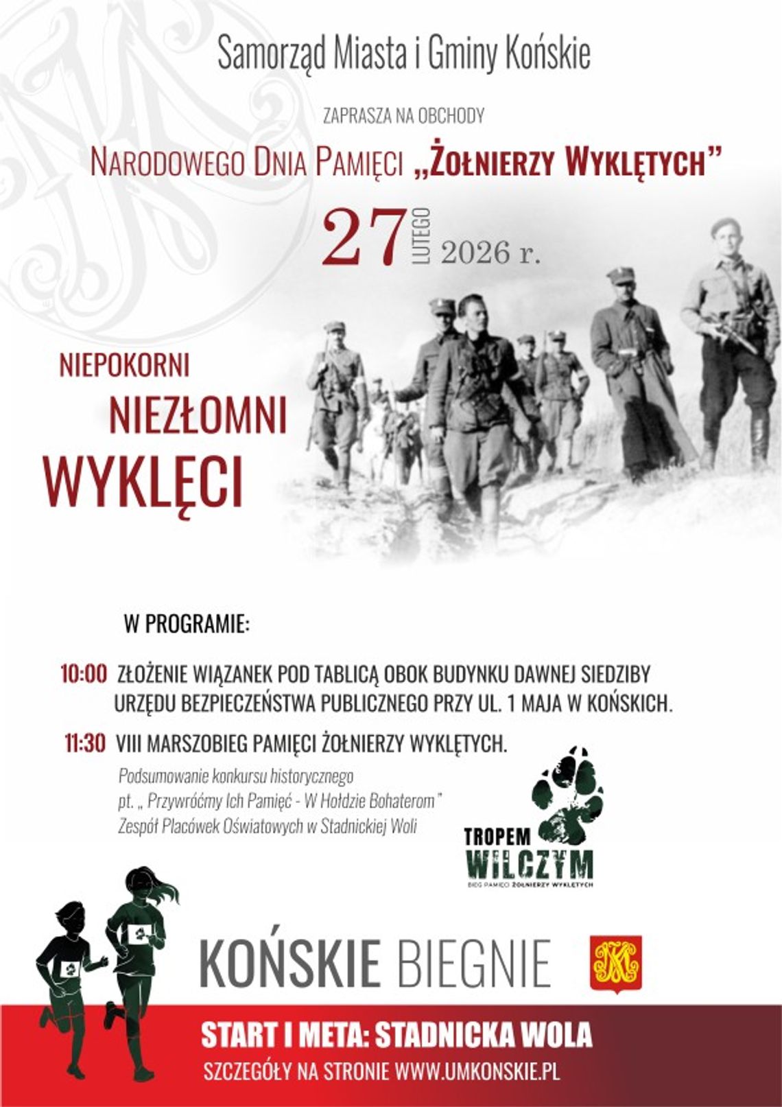 VIII Marszobieg Pamięci Żołnierzy Wyklętych już 27 lutego w Końskich VIII Marszobieg Pamięci Żołnierzy Wyklętych już 27 lutego w Końskich