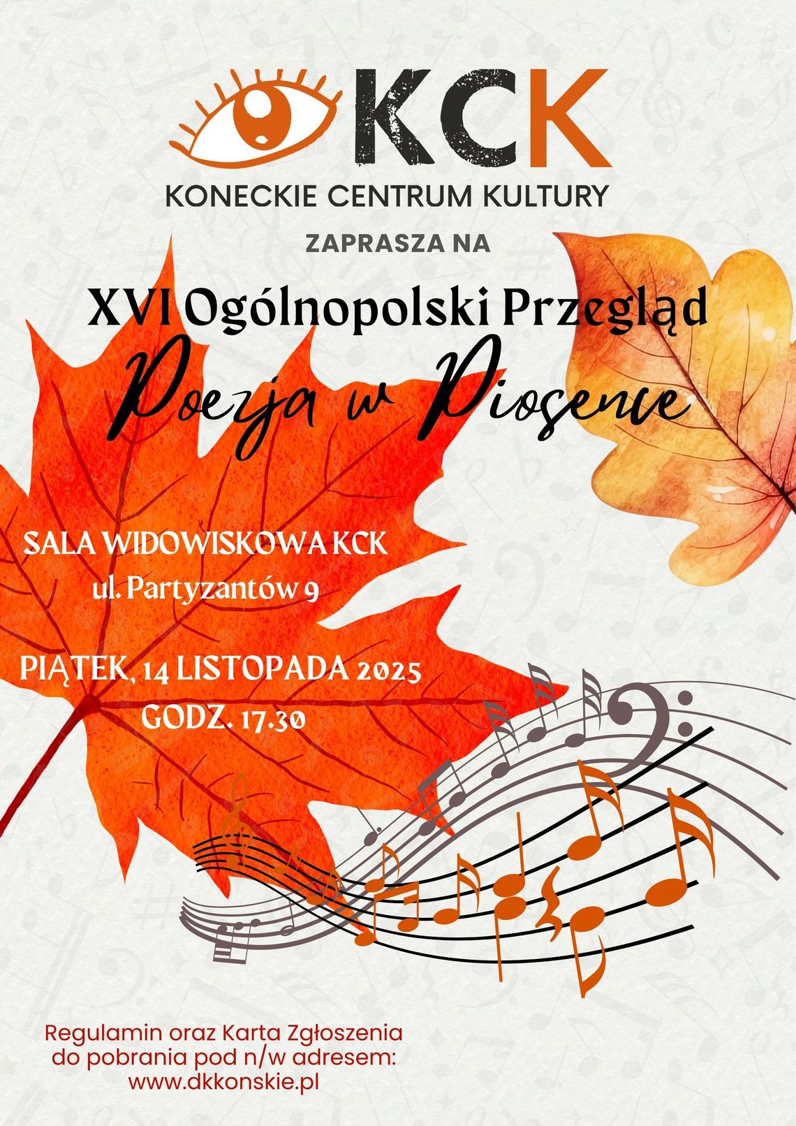 XVI Ogólnopolski Przegląd „Poezja w Piosence” - zapisy trwają!